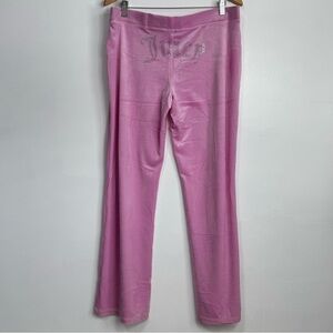 Juicy Couture Velour OG Big Bling Lounge Pants in Floral Bloom Pink Size XL